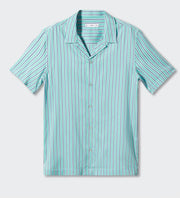 MANGO - Regular-fit striped bowling shirt