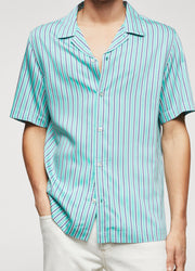 MANGO - Regular-fit striped bowling shirt