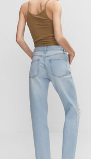 MANGO - Ripped straight jeans