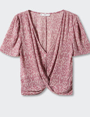 MANGO - Blouse with knot detail