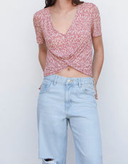 MANGO - Blouse with knot detail