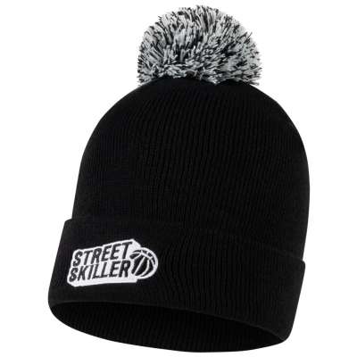 STREETSKILLER "MVP" Pompon Beanie Bonnet à pompom noir
